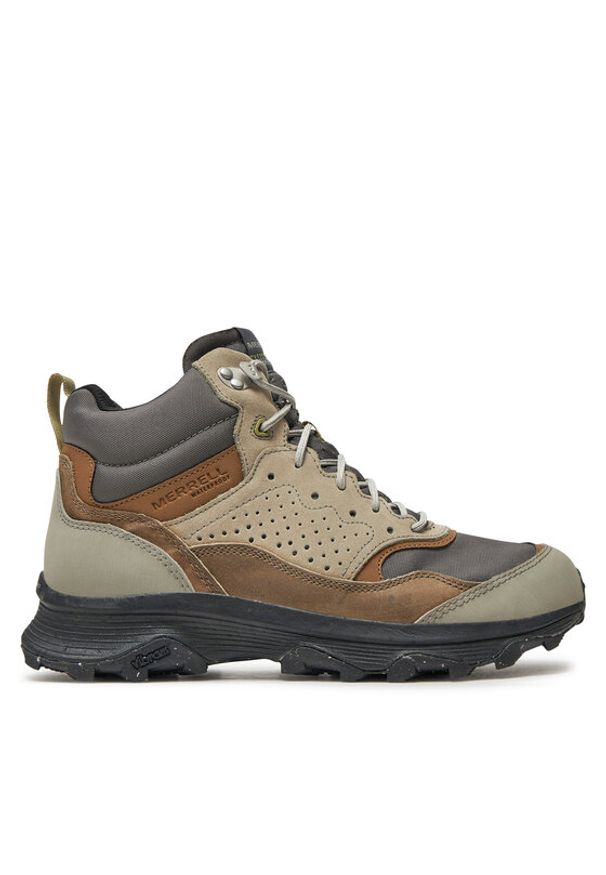 Merrell Trekkingi Speed Solo Mid Wp J037859 Szary. Kolor: szary. Materiał: skóra, zamsz. Sport: turystyka piesza