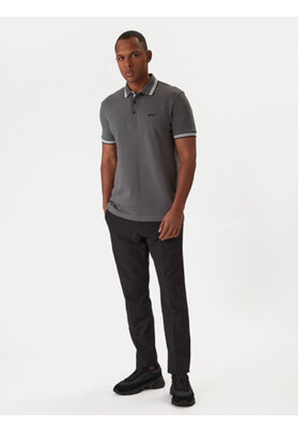 BOSS Polo Paddy 50469055 Szary Regular Fit. Typ kołnierza: polo. Kolor: szary. Materiał: bawełna