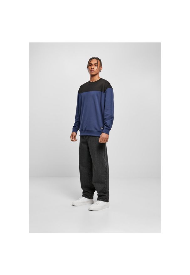 Bluza z okrągłym dekoltem Urban Classics upper block. Kolor: czarny, niebieski, wielokolorowy