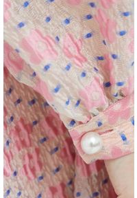 Custommade sukienka Jenny kolor różowy mini rozkloszowana. Typ kołnierza: dekolt w karo. Kolor: różowy. Długość rękawa: długi rękaw. Typ sukienki: rozkloszowane. Długość: mini #3
