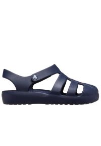 Sandały dziecięce Crocs Classic Fisherman Sandal 210626-410 - granatowe. Kolor: niebieski. Materiał: materiał. Styl: sportowy