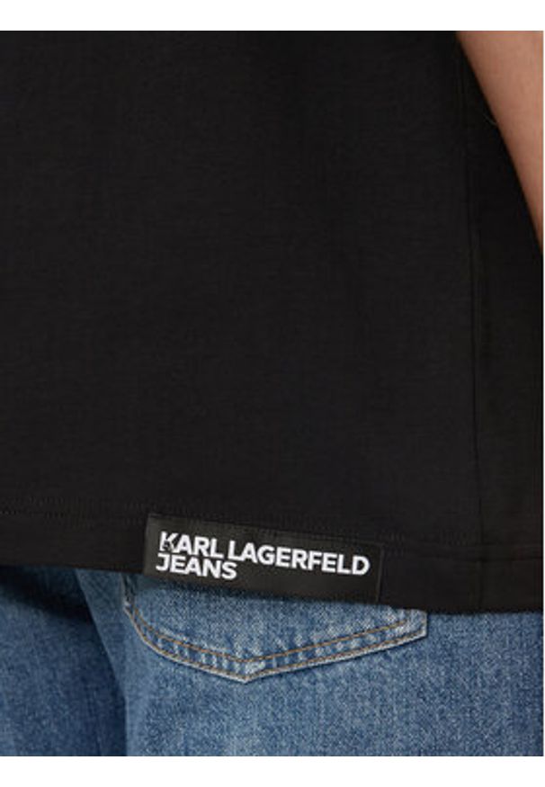 Karl Lagerfeld Jeans T-Shirt 246D1700 Czarny Regular Fit. Kolor: czarny. Materiał: bawełna