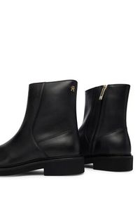 TOMMY HILFIGER - Tommy Hilfiger Botki Th Square Toe Leather Bootie FW0FW09046 Czarny. Kolor: czarny. Materiał: skóra #4