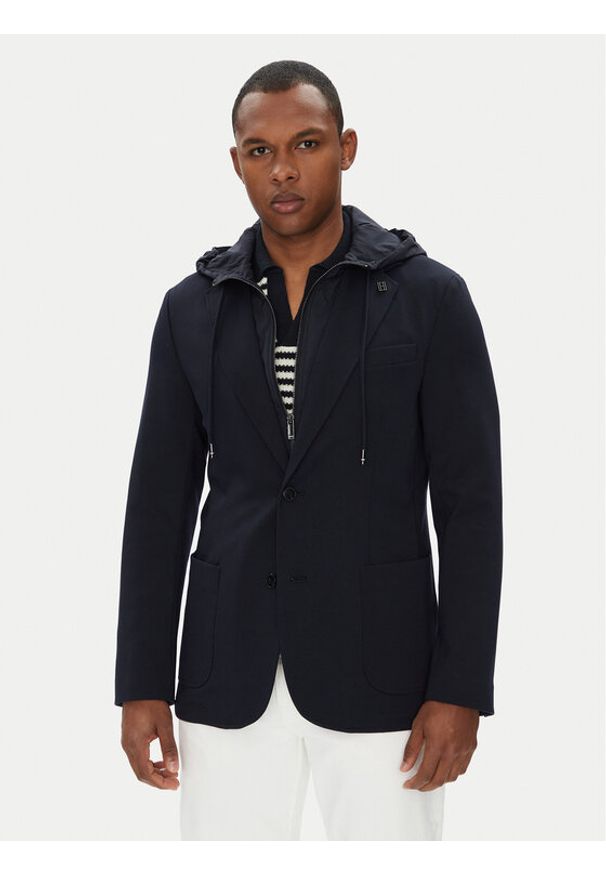 TOMMY HILFIGER - Tommy Hilfiger Marynarka MW0MW39742 Granatowy Regular Fit. Kolor: niebieski. Materiał: syntetyk