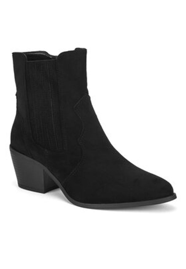Jenny - JENNY Botki WS22390-01 Czarny. Kolor: czarny. Materiał: materiał