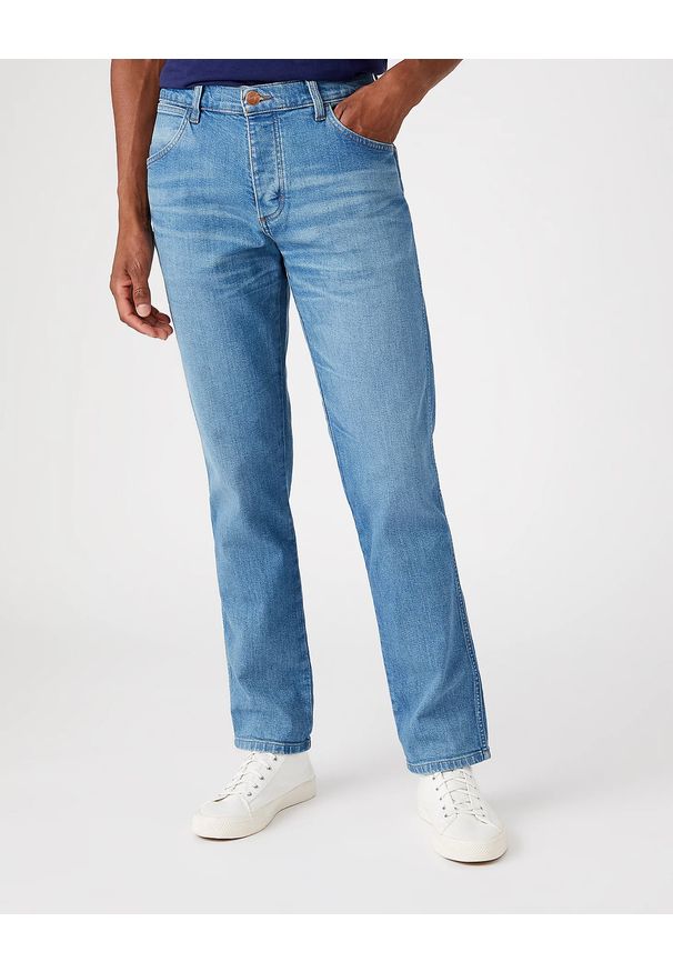 Wrangler - WRANGLER GREENSBORO MĘSKIE SPODNIE JEANSOWE NATURAL INDIGO W15QCU29X 112145824