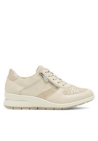 Rieker Sneakersy L4821-60 Écru. Materiał: skóra