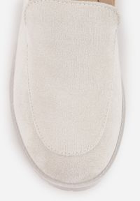 Renee - Jasnoszare Półbuty Mokasyny z Imitacji Zamszu na Słupku z Niską Platformą Lndine. Okazja: na co dzień. Kolor: szary. Materiał: zamsz. Obcas: na platformie. Styl: elegancki, casual #4