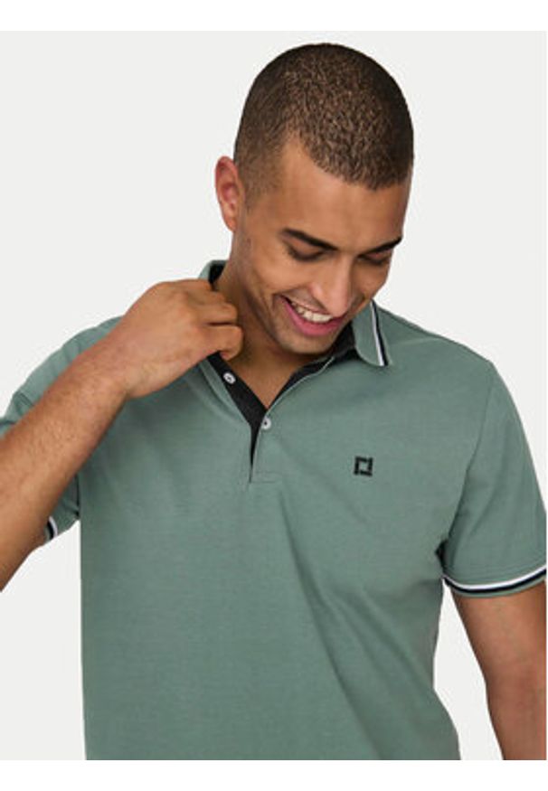 Only & Sons Polo Fletcher 22024827 Zielony Regular Fit. Typ kołnierza: polo. Kolor: zielony. Materiał: bawełna