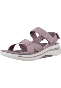 skechers - Sandały SKECHERS GO WALK ARCH FIT SANDAL Fioletowy. Kolor: fioletowy. Materiał: tkanina. Sezon: lato