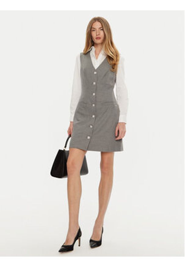 Guess Sukienka koktajlowa Doris W4BK11 WGIF2 Szary Slim Fit. Kolor: szary. Materiał: wiskoza, syntetyk. Styl: wizytowy