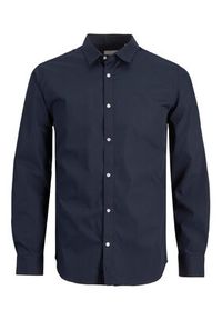 Jack & Jones - Jack&Jones Koszula 12187222 Granatowy Slim Fit. Kolor: niebieski. Materiał: bawełna, syntetyk #4