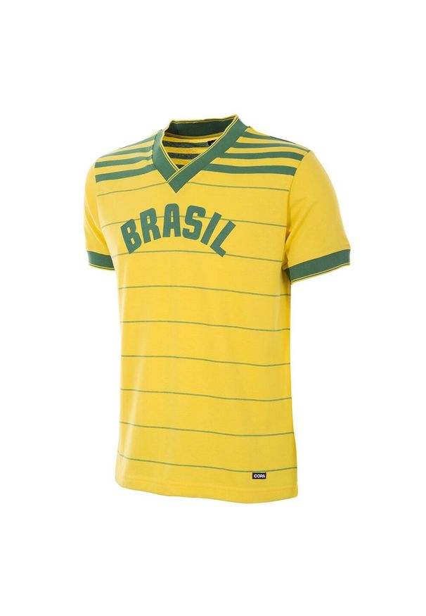 COPA FOOTBALL - Koszulka retro piłkarska dla dorosłych - Brazylia 1984 - Żółta. Kolor: żółty. Sport: piłka nożna