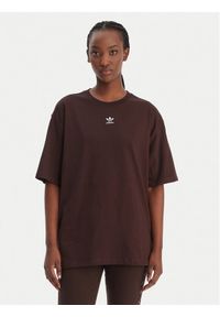Adidas - adidas T-Shirt Essentials Boyfriend KD1371 Brązowy Oversize. Kolor: brązowy. Materiał: bawełna #1