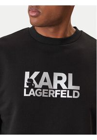 Karl Lagerfeld - KARL LAGERFELD Bluza 705780 500917 Czarny Regular Fit. Typ kołnierza: dekolt w karo. Kolor: czarny. Materiał: bawełna #4