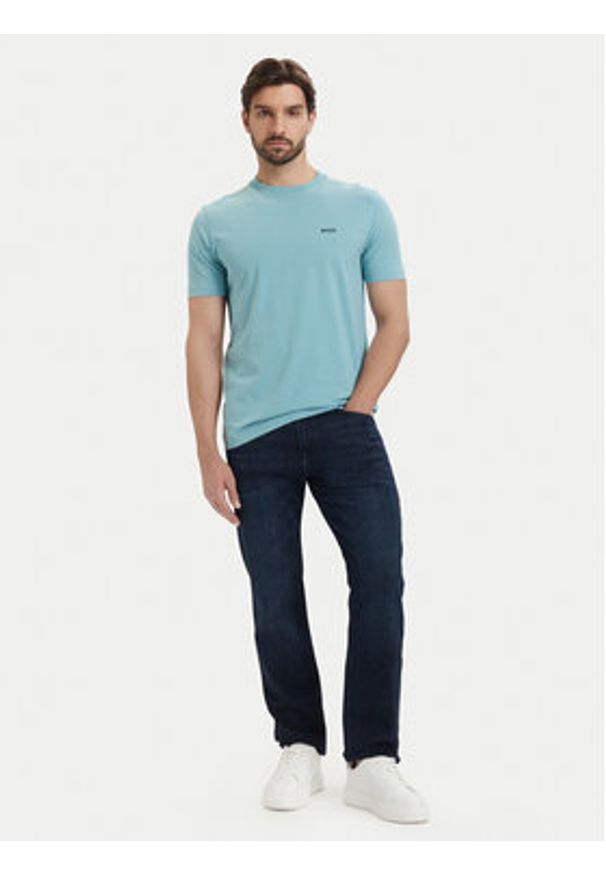 BOSS T-Shirt Tee 50506373 Turkusowy Regular Fit. Kolor: turkusowy. Materiał: bawełna