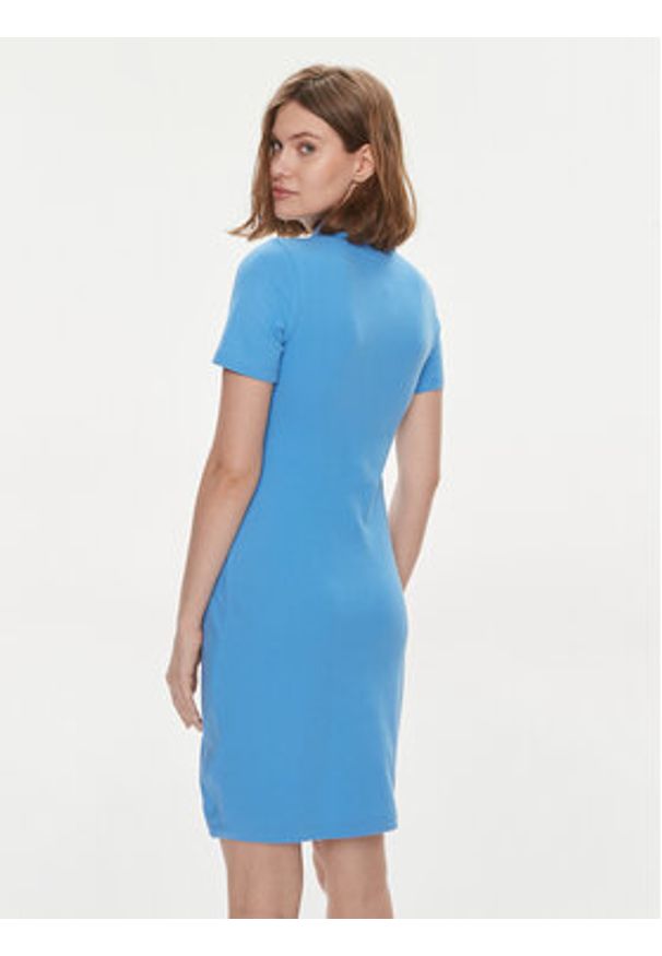 TOMMY HILFIGER - Tommy Hilfiger Sukienka codzienna 1985 WW0WW37853 Niebieski Slim Fit. Okazja: na co dzień. Kolor: niebieski. Materiał: bawełna. Typ sukienki: proste. Styl: casual