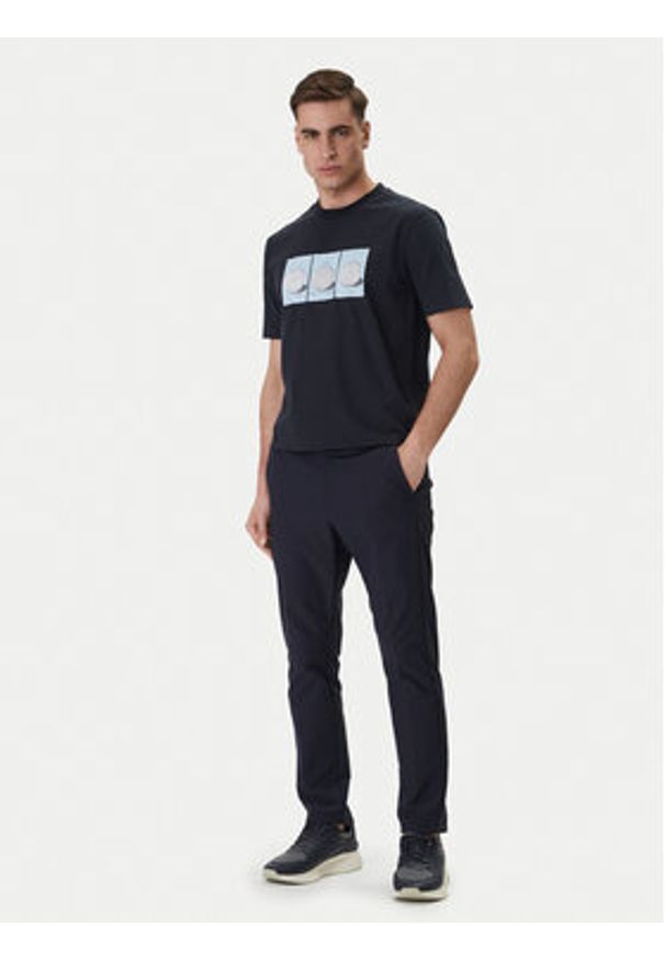 BOSS T-Shirt Terrace Photo 50559353 Granatowy Relaxed Fit. Kolor: niebieski. Materiał: bawełna