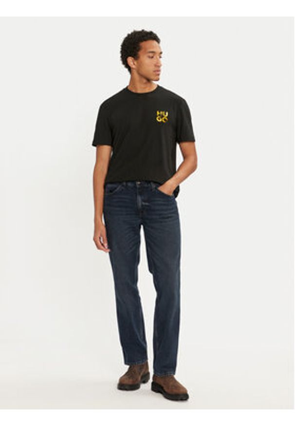 Hugo T-Shirt Diridumti 50522134 Czarny Regular Fit. Kolor: czarny. Materiał: bawełna