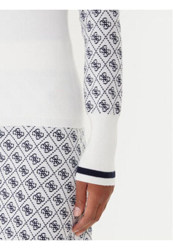 Guess Sweter W5BR24 Z3JD2 Écru Slim Fit. Materiał: syntetyk
