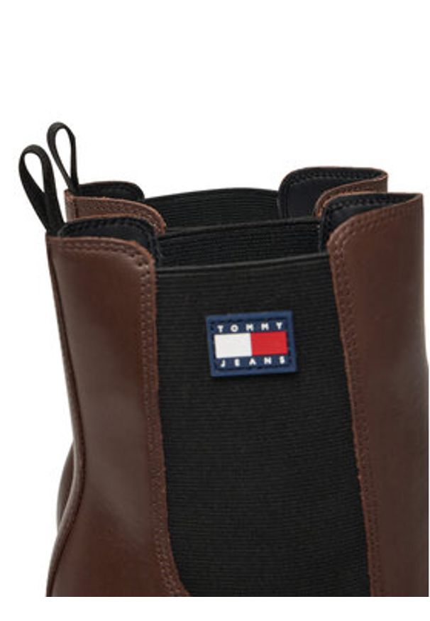 Tommy Jeans Botki Tjw EN0EN02831 Brązowy. Kolor: brązowy. Materiał: skóra