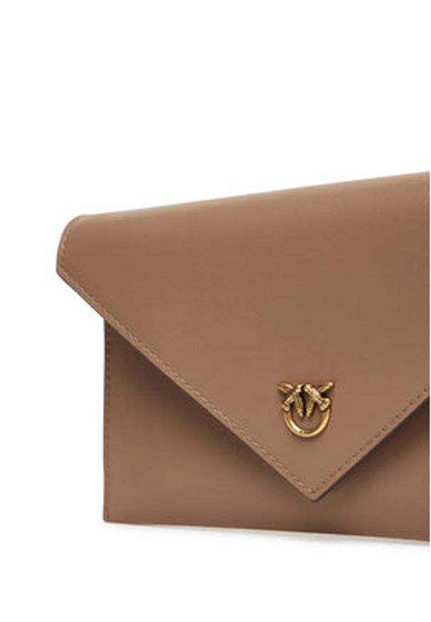 Pinko - PINKO Torebka Flat Purse Mini AI 25-26 PCPL 105347 A0F1 Brązowy. Kolor: brązowy. Materiał: skórzane