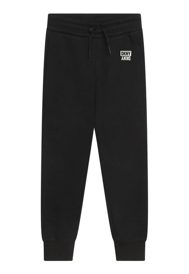 DKNY Spodnie dresowe D34A85 D Czarny Regular Fit. Kolor: czarny. Materiał: bawełna