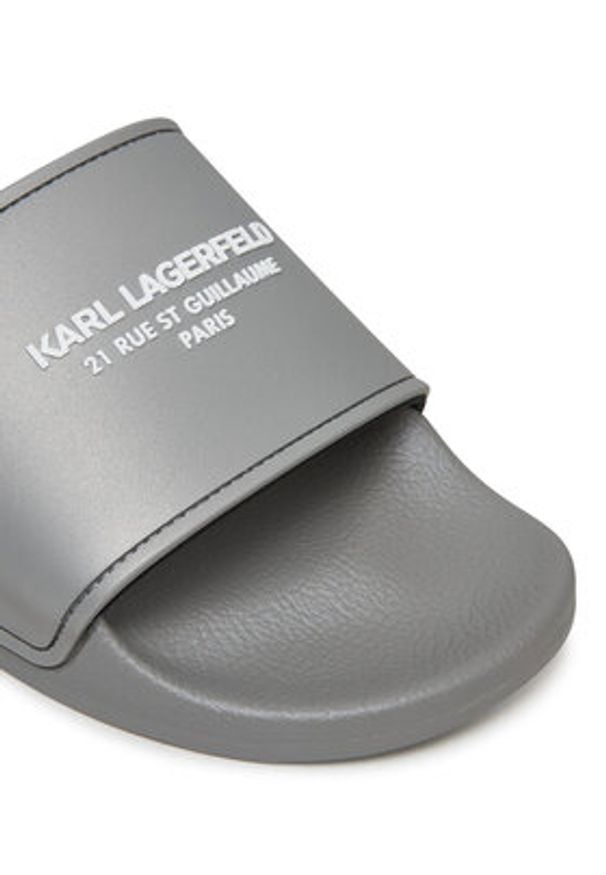 Karl Lagerfeld - KARL LAGERFELD Klapki KL70008A Szary. Kolor: szary. Materiał: syntetyk