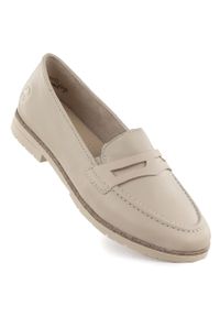 Skórzane mokasyny damskie lordsy beżowe Rieker 75300-63. Kolor: beżowy. Materiał: skóra #1