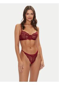 Hunkemöller Stringi Isabelle 206368 Bordowy. Kolor: czerwony. Materiał: syntetyk