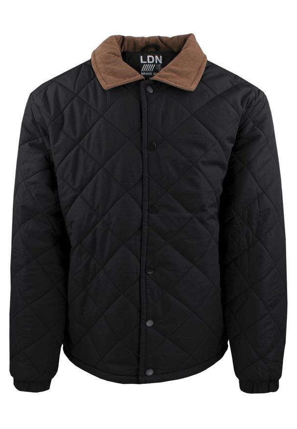 Przejściowa (Delikatnie Ocieplona) Kurtka Pikowana - Brave Soul - Czarna. Kolor: czarny. Materiał: tkanina, poliester. Sezon: wiosna, zima, jesień