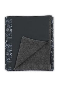 Adam Collection - Elegancki szary szal do płaszcza w paisley L29. Kolor: szary. Materiał: wiskoza, tkanina. Wzór: paisley. Styl: elegancki #1