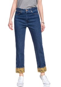 Wrangler - WRANGLER RETRO BOYFRIEND B&Y DARK HORSE W243SW22W. Wzór: jednolity, aplikacja. Styl: retro