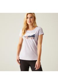 Regatta - Breezed IV damska koszulka. Kolor: fioletowy. Materiał: bawełna. Sport: turystyka piesza #1