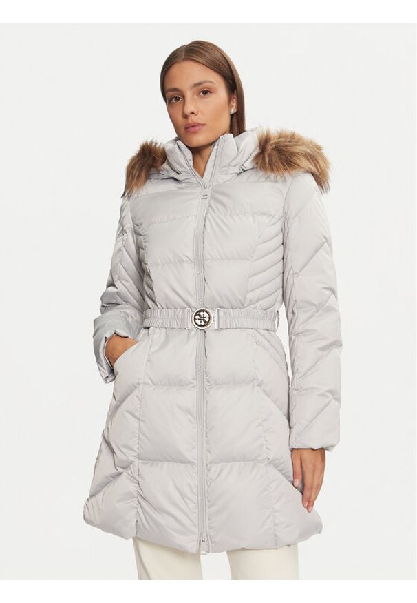 Guess Płaszcz zimowy New Olga W4BL40 WEX52 Szary Regular Fit. Kolor: szary. Materiał: syntetyk. Sezon: zima
