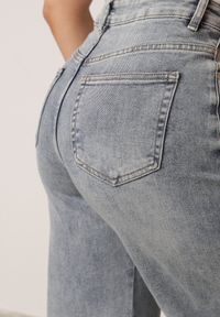 Born2be - Jasnoniebieskie Bawełniane Jeansy o Kroju Barrel Leg z Wysokim Stanem Vimariele. Okazja: na co dzień. Stan: podwyższony. Kolor: niebieski. Styl: casual, klasyczny, boho #4