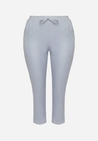 Born2be - Niebieskie Spodnie z Lnem i Elastyczną Gumką w Pasie Nativena. Okazja: na co dzień. Kolekcja: plus size. Kolor: niebieski. Materiał: len. Styl: casual #6