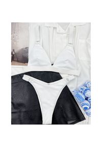 Intica - Strój kąpielowy z kółeczkami i regulowanymi ramiączkami na plażę i basen Shouko. Kolor: biały. Materiał: tkanina