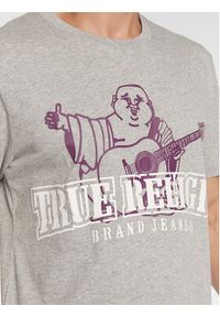 True Religion T-Shirt Buddha Stencil 106294 Szary Regular Fit. Kolor: szary. Materiał: bawełna #4