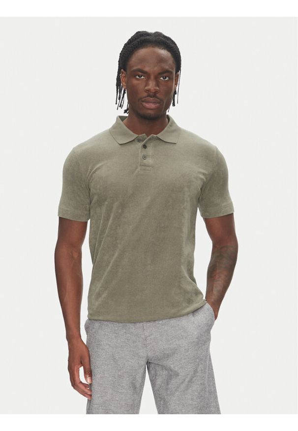 Lindbergh Polo 30-404263 Beżowy Relaxed Fit. Typ kołnierza: polo. Kolor: beżowy. Materiał: bawełna