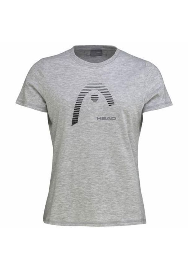 Koszulka sportowa damska Head Club 22 Lara. Kolor: szary. Materiał: poliester. Długość rękawa: krótki rękaw. Długość: krótkie. Sport: turystyka piesza