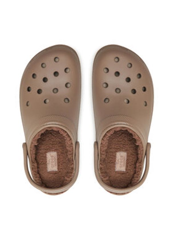 Crocs Klapki Classic Platform Lined Clog W 207938 Brązowy. Kolor: brązowy. Obcas: na platformie