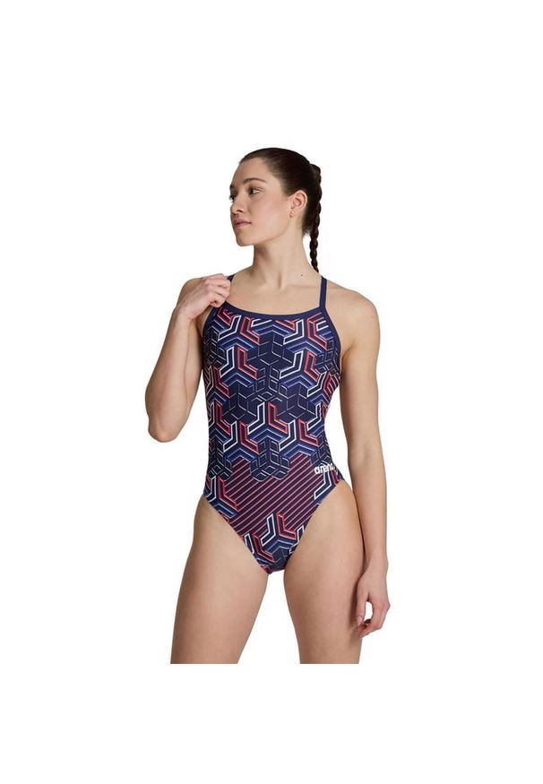Arena - Strój Kąpielowy Kikko Pro Swimsuit Challen. Kolor: wielokolorowy, niebieski, biały, czerwony