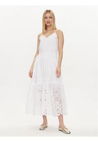 Pepe Jeans Sukienka letnia Dusana PL953480 Biały Regular Fit. Kolor: biały. Materiał: bawełna. Sezon: lato #1