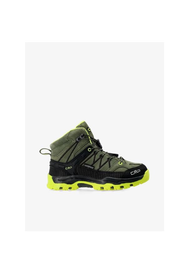 Buty dziecięce CMP Kids Rigel Mid Trekking Shoe WP. Kolor: zielony. Sport: turystyka piesza