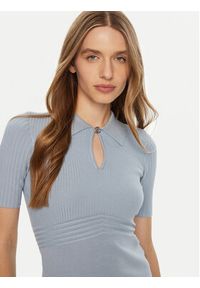 Guess Sweter W5RR10 Z2Y72 Błękitny Regular Fit. Kolor: niebieski. Materiał: wiskoza #4