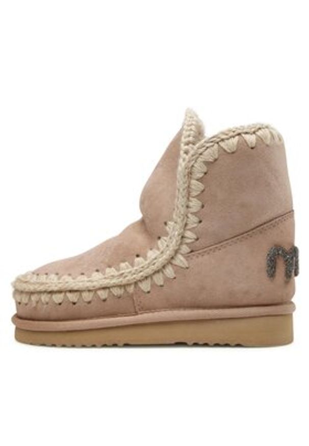 Mou Śniegowce Eskimo 18 FW101050A Beżowy. Kolor: beżowy. Materiał: zamsz, skóra