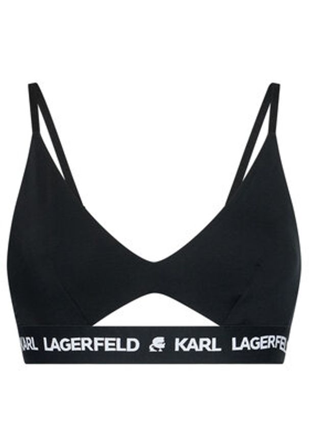 Karl Lagerfeld - KARL LAGERFELD Biustonosz braletka Peephole Logo 211W2101 Czarny. Kolor: czarny. Materiał: lyocell