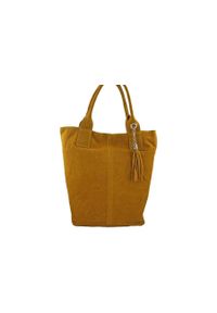 Barberini's - Shopper bag skórzany BARBERINI'S c. żółty 375/8-43. Kolor: żółty. Materiał: skórzane. Styl: elegancki