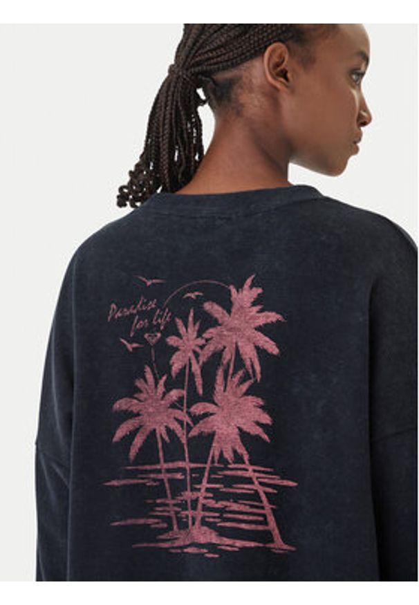 Roxy Bluzka Eastside Midweight ERJKT04381 Czarny Boxy Fit. Kolor: czarny. Materiał: syntetyk